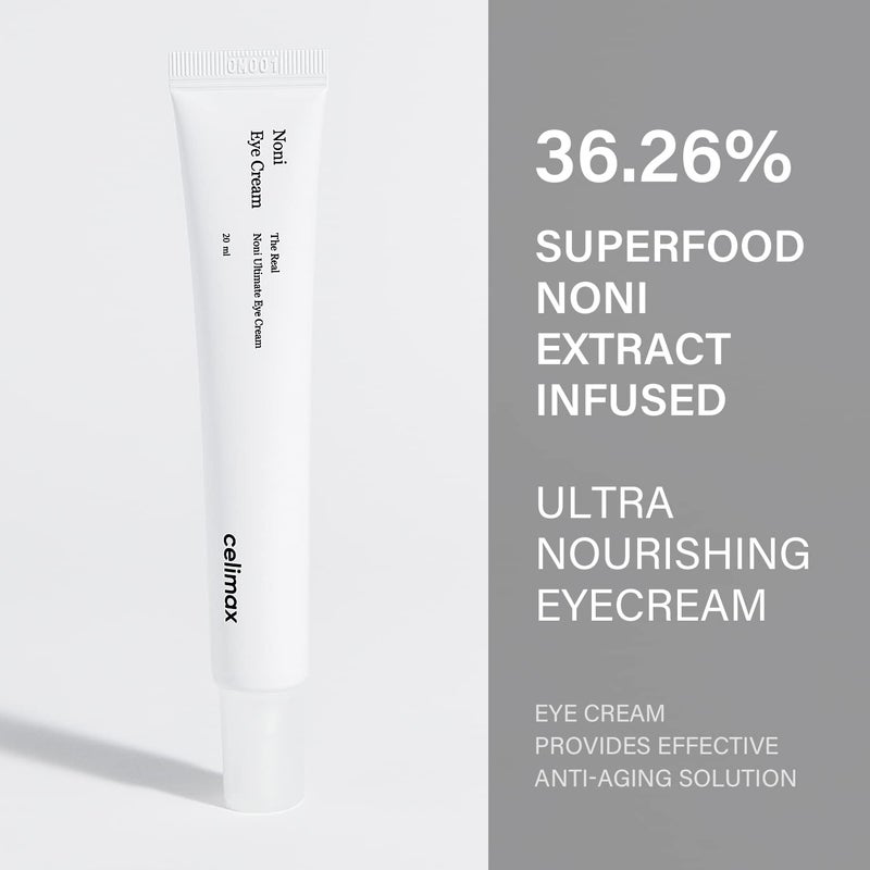 celimax Real Noni Eye Cream | with Noni Extract & Bakuchiol (Retinol), Anti Aging, For Wrinkle, Crows Feet & Under Eye, Dark Circles, Brightening, Hydrating, Sensitive For Skin, 20ml - Image 2